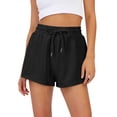 thumbnail image 2 of LNZGNM Womens Shorts Workout Gym Shorts for Women Trendy Fashion Athletic Casual Summer Lounge SweatShorts,Black L, 2 of 6
