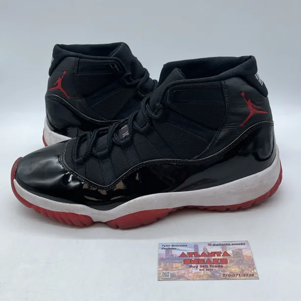 Size 11.5 - Jo r-dan 11 Retro High Bred Red Black White Leather (378037-061)