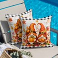 thumbnail image 2 of Throw Pillow Covers, Thanksgiving 16x16 Pillow Covers for Couch/Sofa/Bed, Fall Orange Gnomes Pumpkin Turkey Wooden Grid Decorative Square Linen Cushion Pillowcase for Home Decor, 2 of 9