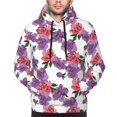 thumbnail image 2 of Bingfone Peonies Men's Drawstring Hoodie Long Sleeve Pocket Sweatshirts-Medium, 2 of 6