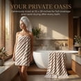 thumbnail image 2 of Unique Bargains Striped Absorbent Quick Dry Pure Cotton Bath Towel Brown 55" x 28", 2 of 6