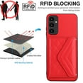 thumbnail image 5 of Back Wallet Case for Samsung Galaxy A05S with RFID Blocking Card Holders Stand Function Shockproof PU Leather Wallet Case with Wrist Lanyard for Samsung Galaxy A05S, Red, 5 of 9