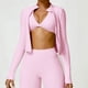 thumbnail image 4 of Camiseta de ejercicio para gimnasio para mujer, ropa deportiva de manga larga para Yoga, chaqueta con cremallera superior,, 4 of 5