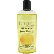 Sweet Orange Massage Oil by Eclectic Lady, 8 oz, Sweet Almond Oil and Jojoba Oil