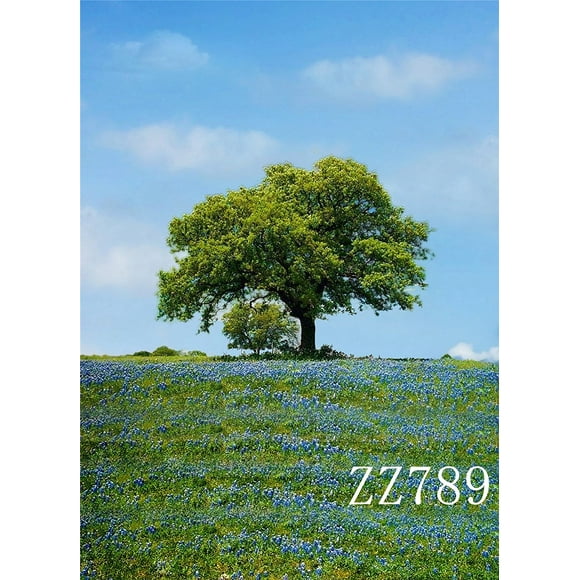 YUSDECOR 5x7ft Hillside With Grass And Tree Backdrops photography Backdrop Background studio prop