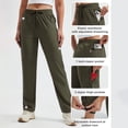 thumbnail image 5 of MASKERT Women's Hiking Pants-29" Lightweight Quick Dry Sweatpants Casual Safari Work Travel Outdoor Clothes Dark Olive（Size XS-XXXL）, 5 of 8