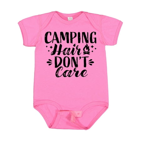 

Inktastic Camping Hair Dont Care with Campfire Gift Baby Girl Bodysuit