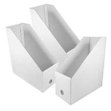 FRCOLOR  3 Pcs Office Folders Holder Book Stand Shelf Magazine Rack White