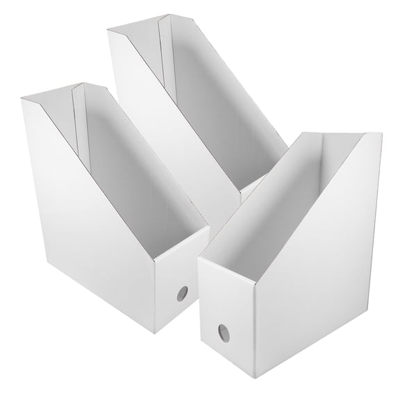 FRCOLOR  3 Pcs Office Folders Holder Book Stand Shelf Magazine Rack White