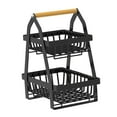 thumbnail image 1 of de alambre de metal desmontable de 2 niveles, soporte para cuenco de de de granja de de pan negro, de, 1 of 9