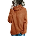 thumbnail image 2 of Langwyqu Autumn Winter Women Roll Neck Solid Knit Sweater Pullover, 2 of 5