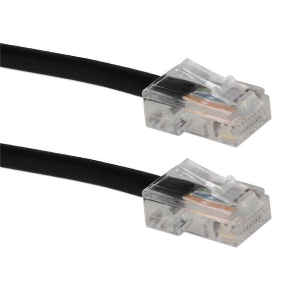 QVS CC715N-250BK 250 ft. Cat6 Gigabit Solid Black Patch Cord with Poe Support