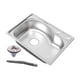 thumbnail image 1 of Fregadero de cocina con lavabo de drenaje rápido, profundo, con y colador, de acero inoxidable 304, ideal para lavar platos en ,, 1 of 9