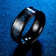 thumbnail image 2 of Anillo de dedo con pulido de espejo, único anillo de fibra de carbono Nibelon, moderno y con personalidad para hombre (parte inferior negra y azul, talla 7), 2 of 7