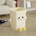 thumbnail image 4 of AuroraX Cute Office Trash Can 3L Creative Beige Household Wastebasket Plastic Art Deco Garbage Bin for Bathroom Bedroom Office, 4 of 6