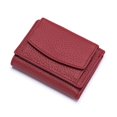thumbnail image 1 of Cartera de piel suave con RFID (burdeos): cartera corta plegable para mujer, cartera minimalista pequeña de tres pliegues, cartera para monedas de bolsillo para mujer, cartera con múltiples tarjeteros, 1 of 5