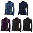 thumbnail image 3 of New Women's Autumn And Winter Plus Velvet Long-sleeved Yoga Sportswear Fitness Running Slim Top Half Zipper Sweater Women T-shirt, 3 of 8