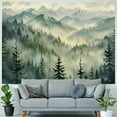 thumbnail image 4 of Shiartex Misty Forest Tapestry, Nature Mountain Tapestry Wall Hanging Watercolor Landscape Wall Tapestries for Bedroom Aesthetic Men Living Room Sage Green Wall Art Home Decor Gift Multi Size Painting, 4 of 6