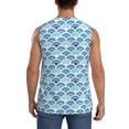 thumbnail image 4 of Fotbe Men's Blue Fish Scale Texture Print Men's Sleeveless Muscle Tank Tops Casual T-Shirts for Gym Workout Beach-X-Large, 4 of 8