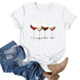thumbnail image 5 of White Women's Short Sleeve T-shirt, Women'S Wine Glass Printed Shirt Short Sleeve Round Neck T Shirt Fashion Top Lightweight Soft Casual Summer Clothing Clothes,Women's Short sleeve T-shirt XL, 5 of 5