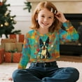 thumbnail image 3 of COEQINE Girls Crop Top Sweatshirt Long Sleeve Crewneck Loose Fit Fall Winter Pullover Fashion Outfits for Age 9-10 Kids for Back to School, Boston Terrier Heart, 3 of 7