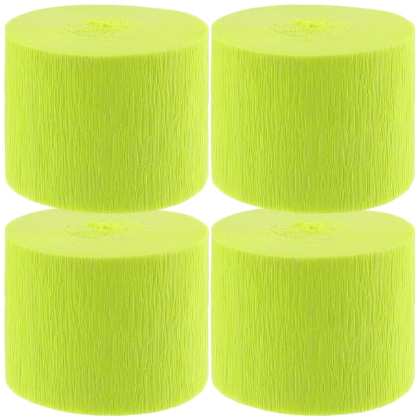 KAKOWELY 4 serpentinas de papel crepé de colores para decoración de fiestas de cumpleaños, bodas, aulas, papel verde para manualidades.