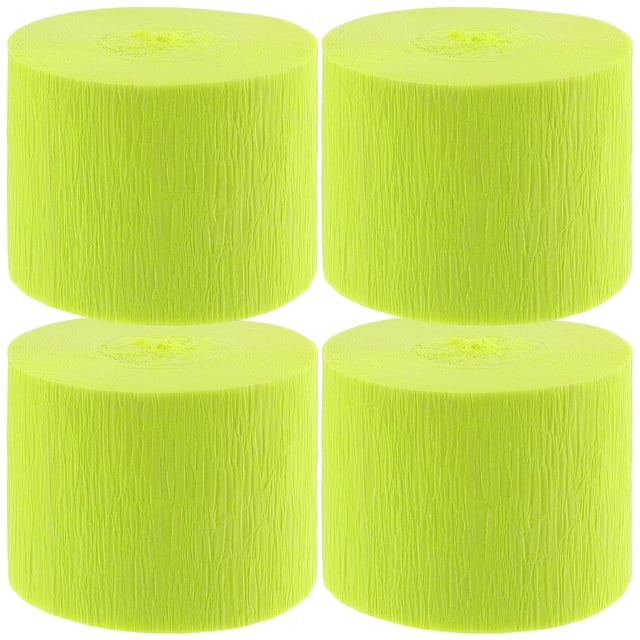 Shisuyan 4pcs Colorful Crepe Paper Streamers For Birthday Party Decorations Wedding Classroom Decor Green Craft Paper DIY Crafting