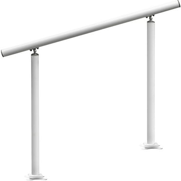 KFFKFF Aluminum Stair Railing Kit 2/3 Steps White Handrail Flexible Outdoor Deck Hand Rail 3ft Length