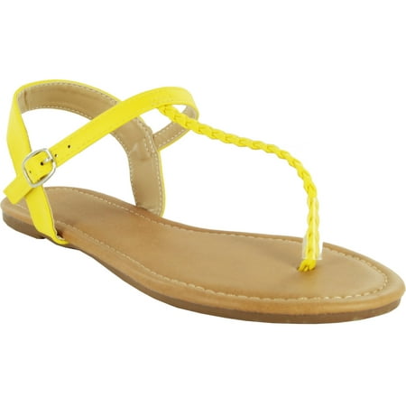 

CAROL-14 FAUX LEATHER BRAIDED STRAP SANDALS