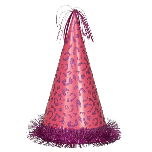 Unique Party - Gorro de Fiesta Diseño Estampado de Leopardo (Rosa)