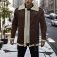 thumbnail image 2 of Mens Leather Jacket Plus Size Lined Winter Jackets Casual Sheepskin Shearling Collar Thermal Coats, 2 of 2
