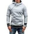 thumbnail image 1 of xiaxaixu Men's Hoodie Pullover, Contrast Color Long Sleeve Zipper Sweatshirt Tops with Side Pockets for Autumn Winter, 1 of 9