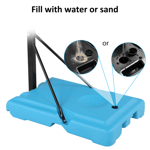 Alvantor Adjustable Poolside Basketball Hoop with PVC Backboard and Fillable Base