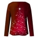 thumbnail image 5 of Blusa de manga larga con cuello redondo y estampado de árbol de Navidad para mujer Pompotops  FGAJ12503, 5 of 5