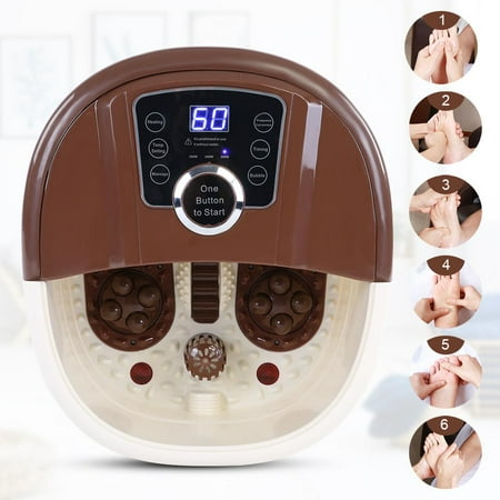 Oval Soaker Acrylic Tub HURRISE Foot Spa Tub, Pedicure Tub,Portable Foot Spa Bath Massager Bubble Heat Soaker Vibration Pedicure Soak Tub US Plug 110V ()