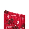 thumbnail image 3 of Qiylii Christmas Family Matching Pajamas Set, Cartoon Deer Print Round Collar Tops+Trousers, 3 of 9