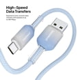 thumbnail image 5 of Powertek Frosty USB-A to USB-C Braided Cable, 6 ft, Blue, 5 of 7