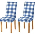 thumbnail image 2 of Blue Buffalo Plaid Check Dining Chair Covers Set of 4 Spandex Stretch Dining Chair Slipcover for Home Decorations Restaurant, 2 of 6