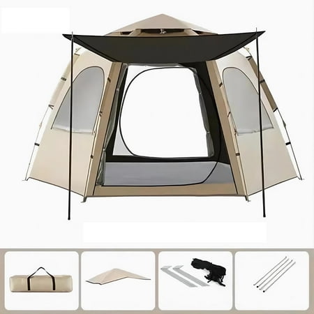 Mapskey 3-4 Person Tents for Camping Portable Waterproof Large Glamping Tents for Outdoor Family Hiking Beach Backpacking