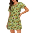 thumbnail image 1 of Easygdp Cute Tractor Camisón de manga corta para mujer, informal, estampado, 1 of 6