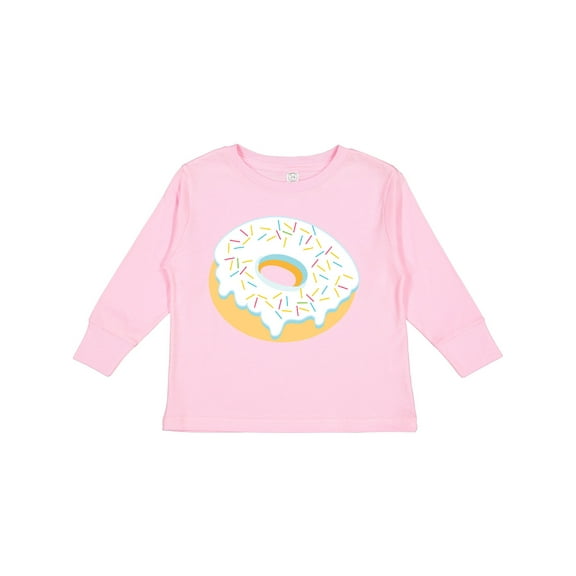 Inktastic White Donut with Sprinkles Boys or Girls Long Sleeve Toddler T-Shirt
