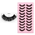 thumbnail image 6 of False Eyelashes Russian Strip Eyelashes Natural Faux Mink Eyelashes Slim And 10Mm False Eyelashes 10 Pairs Pack,Fake Eye Lash, 6 of 9