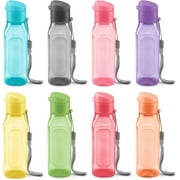 MILTON Sports Water Bottle Square Juice Box 8 Set 10 oz. Great for Juices Milk Smoothies Plastic Wide-Mouth Reusable Leak Proof Drink Bottle/Carton for School Bags Lunch Boxes Gym Flip Lid -BPA Free
