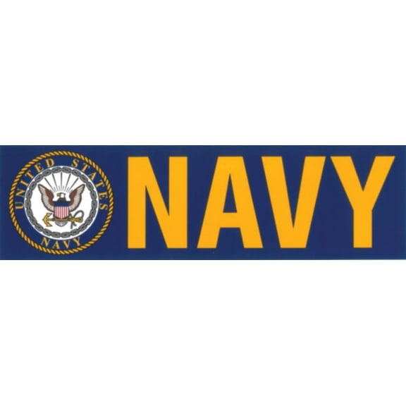 Navy Crest Bumper Sticker - Veteran Owned Business