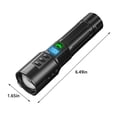 thumbnail image 3 of XYAIYT High Power USB Rechargeable Flashlight with LED Display Long Range Beam High Lumens Telescopic Portable Work Hand Lamp 1200 Capacity Battery for Outdoor Activities IPX6 Waterproof, 3 of 8