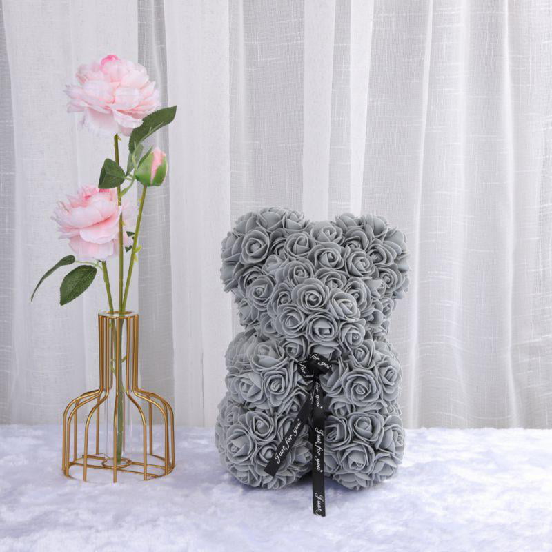 25CM/40CM LED Hand Made Rose Teddy Flower Bear For Valentines Day Birthday Gift 