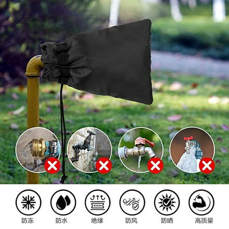 

Tiitstoy Outdoor Faucet Cover Is Used for Antifreeze Protection In Winter. Reusable Water Spray Is Insulated and Wrapped. Waterproof Faucet Socks Black