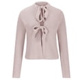 thumbnail image 7 of Kilaqueen Cardigan Sweaters for Women Bow Tie Front Long Sleeve Cropped Knit Cardigan Casual 2025 Fall Trendy Clothing Coats, 7 of 7