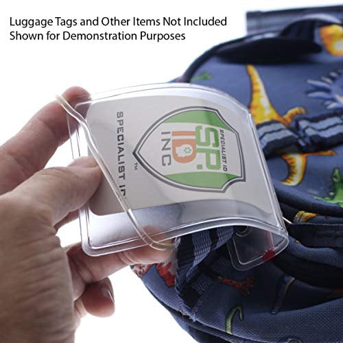 100 Pack - 6 Pouces Porte-Étiquette en Plastique Transparent Premium / Boucles de Ver pour Étiquettes de Sac, par Specialist ID