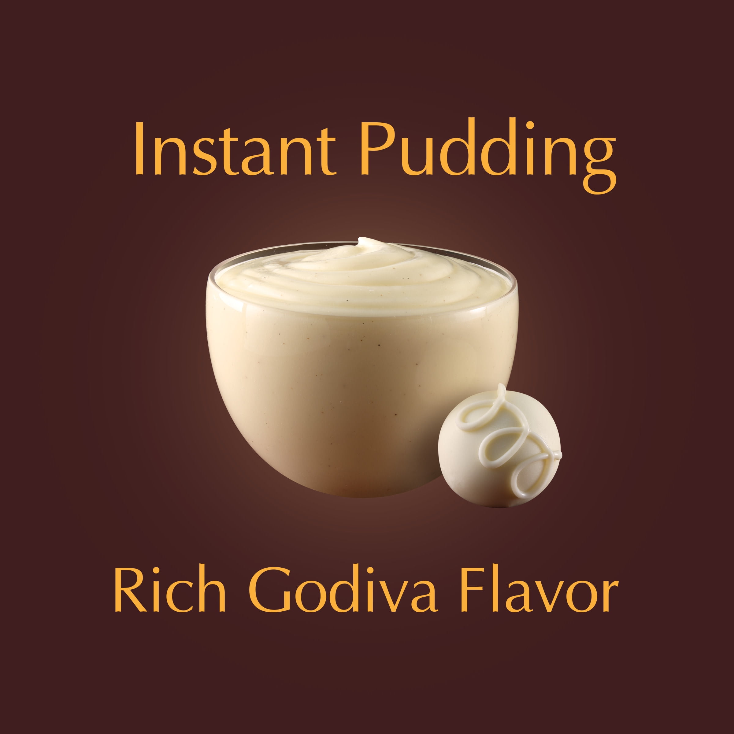 Godiva White Chocolate Vanilla Bean Instant Pudding Mix, 3.9 oz Box